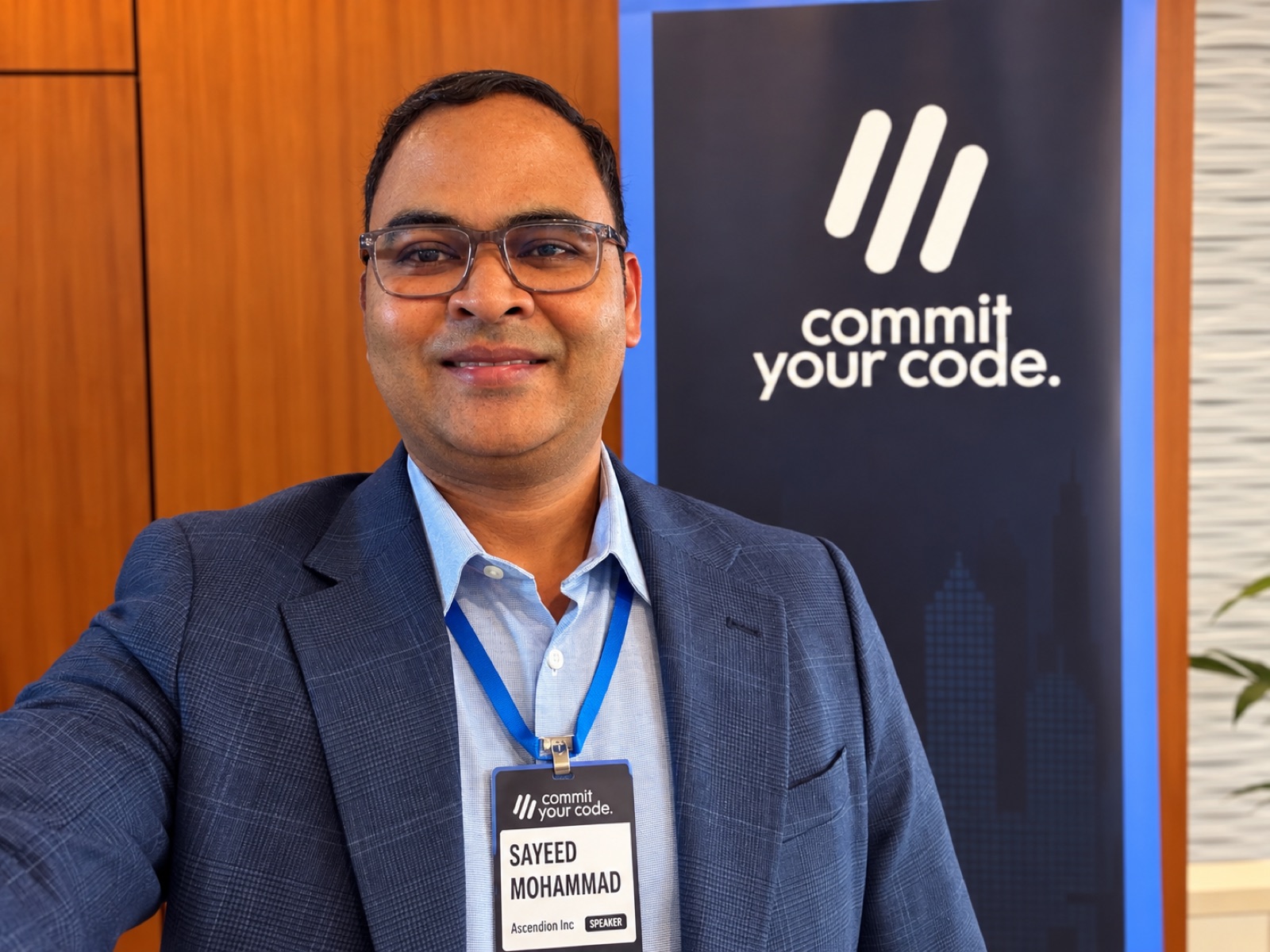 Sayeed Mohammad speaking at Commit Your Code Conference 2026