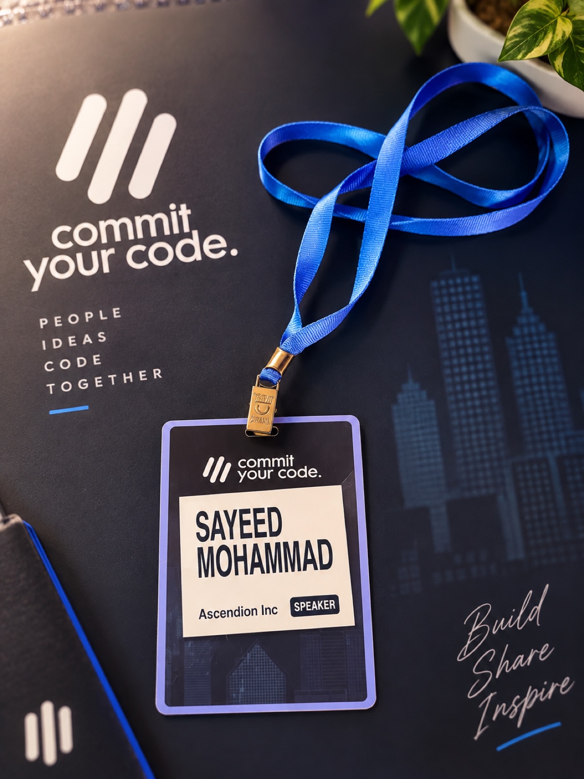 Sayeed Mohammad speaking at the Commit Your Code Conference 2026